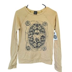 Obey Long Sleeve Graphic Top Yellow Women's Size XXS NWT